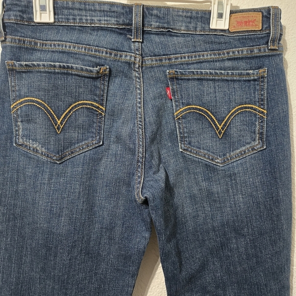 Levis 518 Superlow Bootcut Jeans size 11 Mid Rise Medium Blue Wash Western Denim - Picture 4 of 5